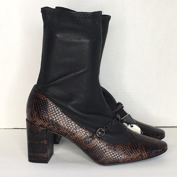 Zara Snake Print Mary Jane Bootie - Picture 1 of 6